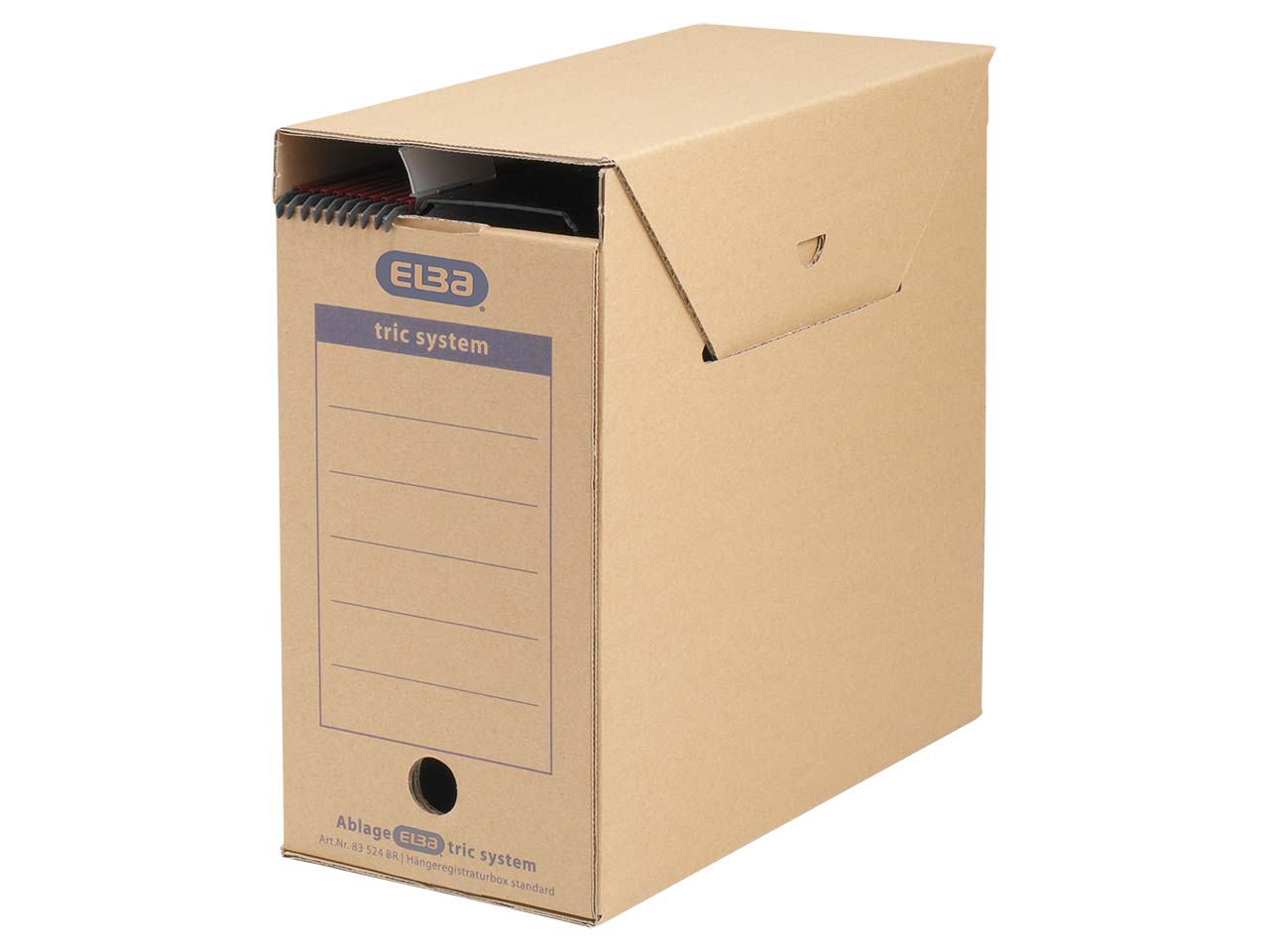 ELBA Hängeregistraturbox "tric system" mit Verschlusslasche, DIN A4, naturbraun