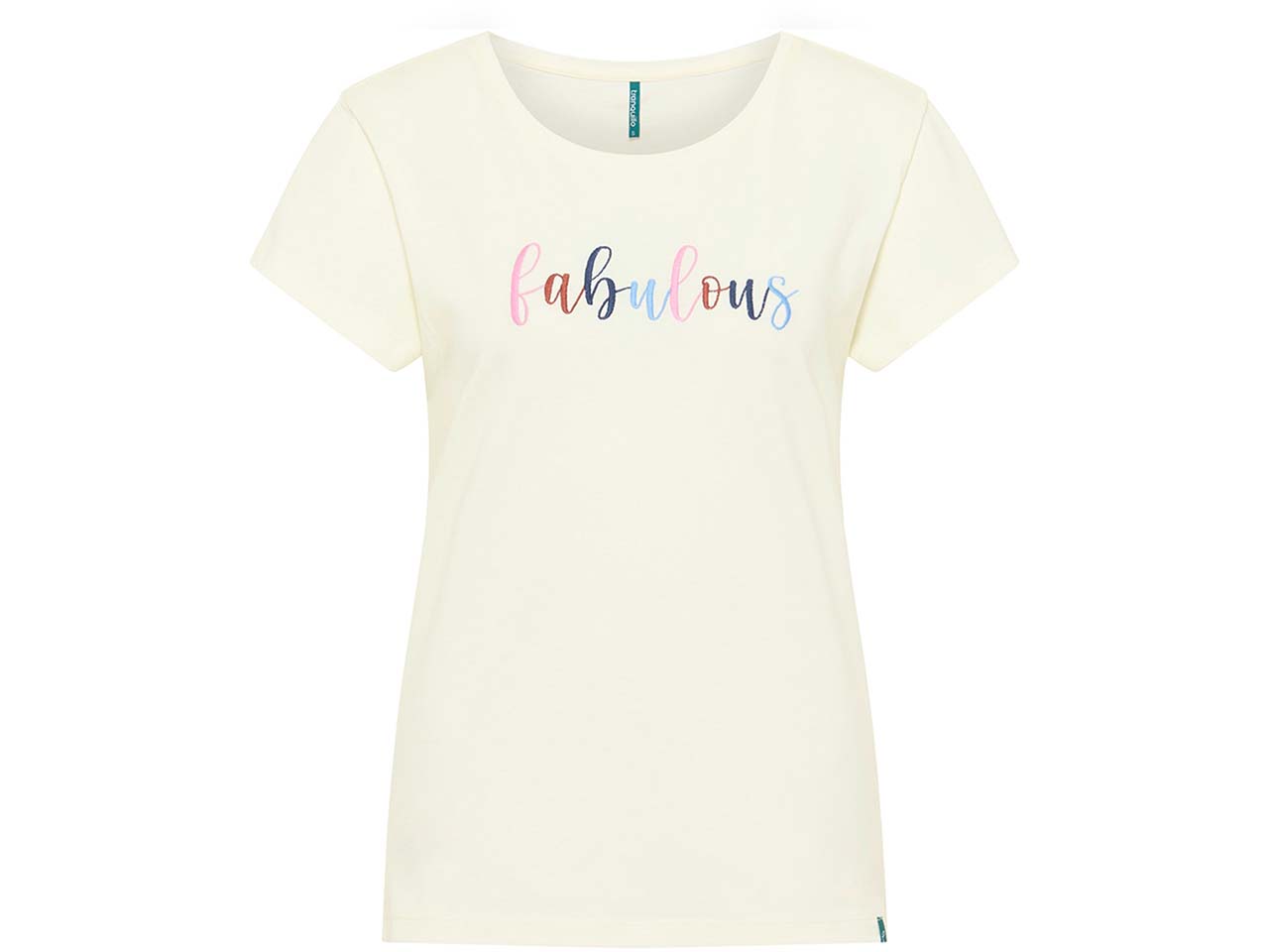 tranquillo Bio-Damen-T-Shirt mit Schriftzug, cloud, Gr. S