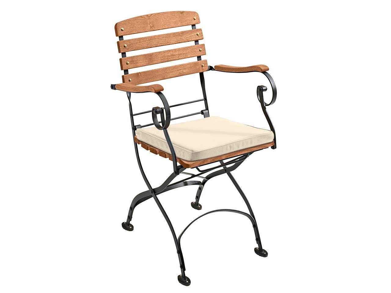 Auflage für Gartensessel 'Maja' 41 x 42 x 4,5 cm, Bezug aus Polyester, natur