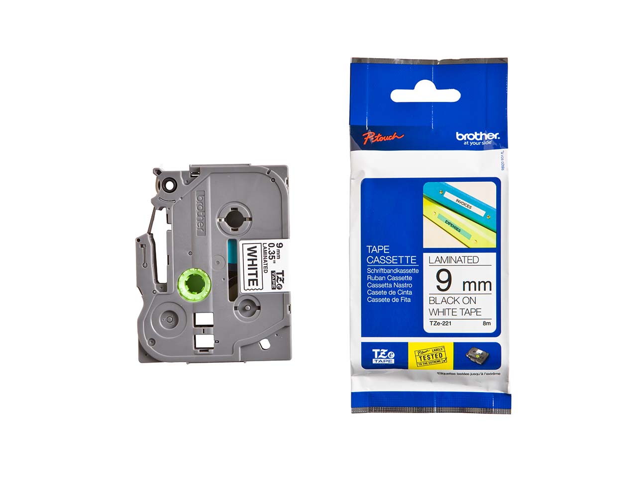 P-Touch Beschriftungsband 'TZe 221' weiß/schwarz