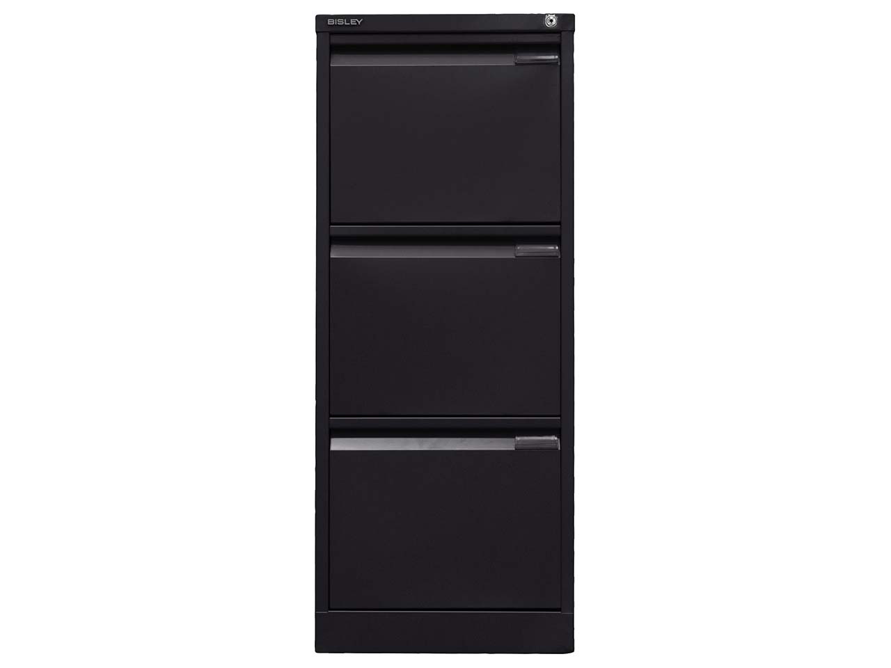 Bisley Hängeregistraturschrank schwarz 3 Schubladen 1-bahnig RAL 9005
