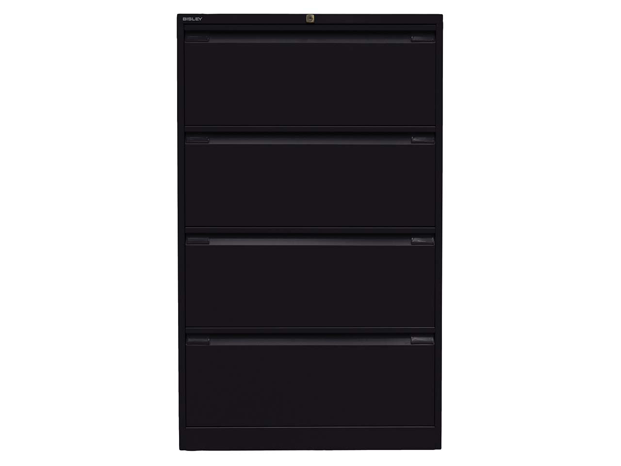Bisley Registraturschrank schwarz 4 Schubladen 2-bahnig RAL 9005