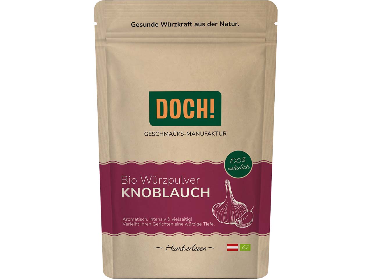 DOCH! Bio-Gewürzpulver Knoblauch, Beutel, 60 g