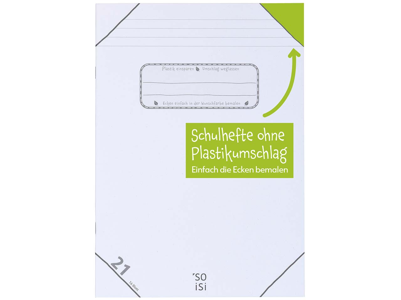 Soisi Recycling-Schulheft DIN A4 Nr. 21 lin. ohne Rand