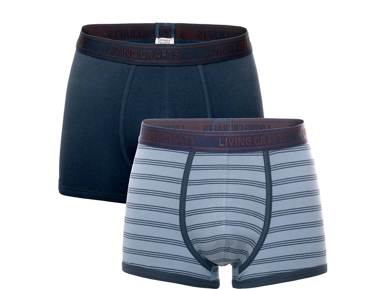 Living Crafts 2er-Pack Bio-Herren-Boxershorts 'RODGER', ocean blue, Gr. M