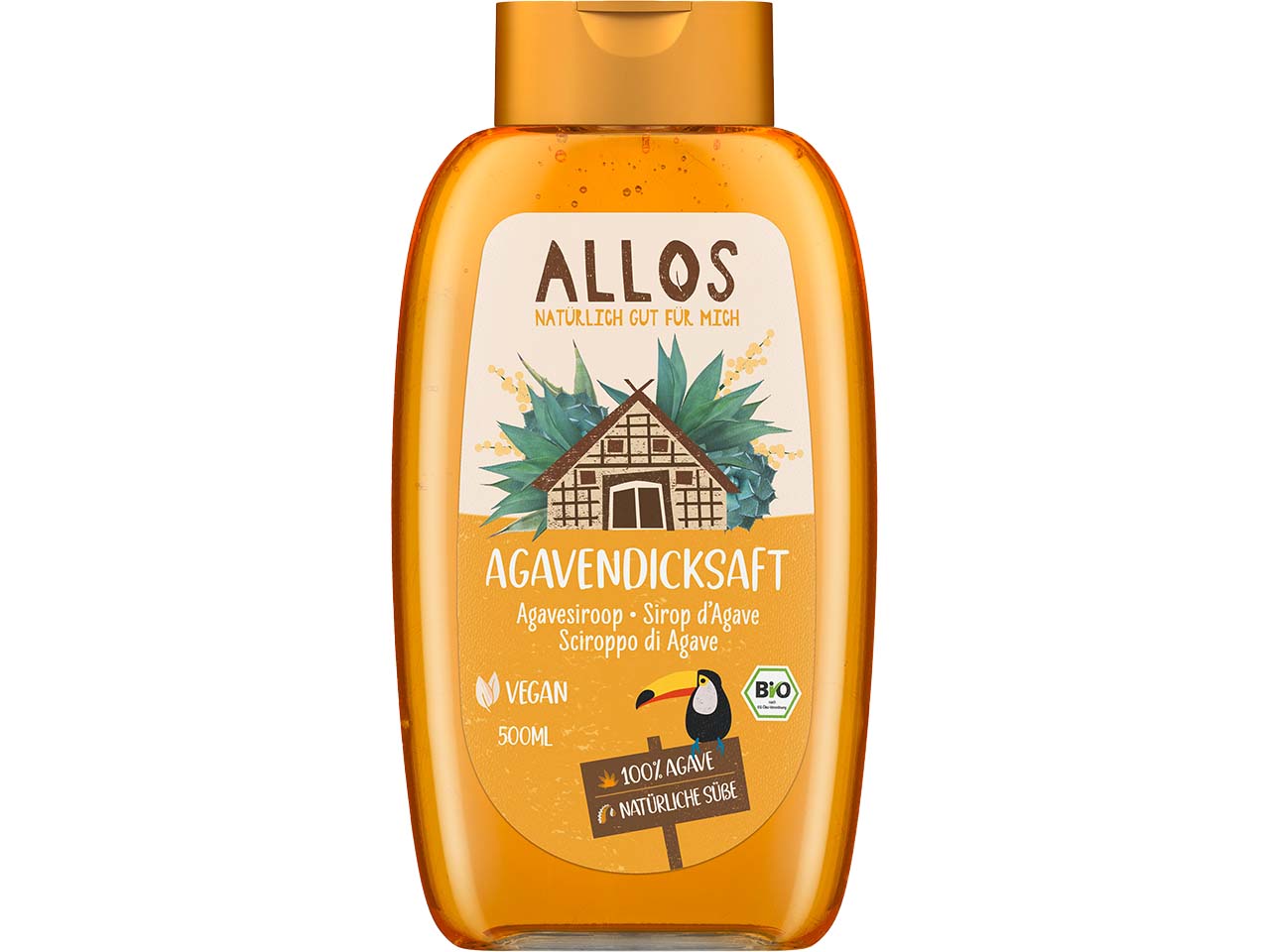 Allos Bio-Agavendickaft in Spenderflasche, 500 ml