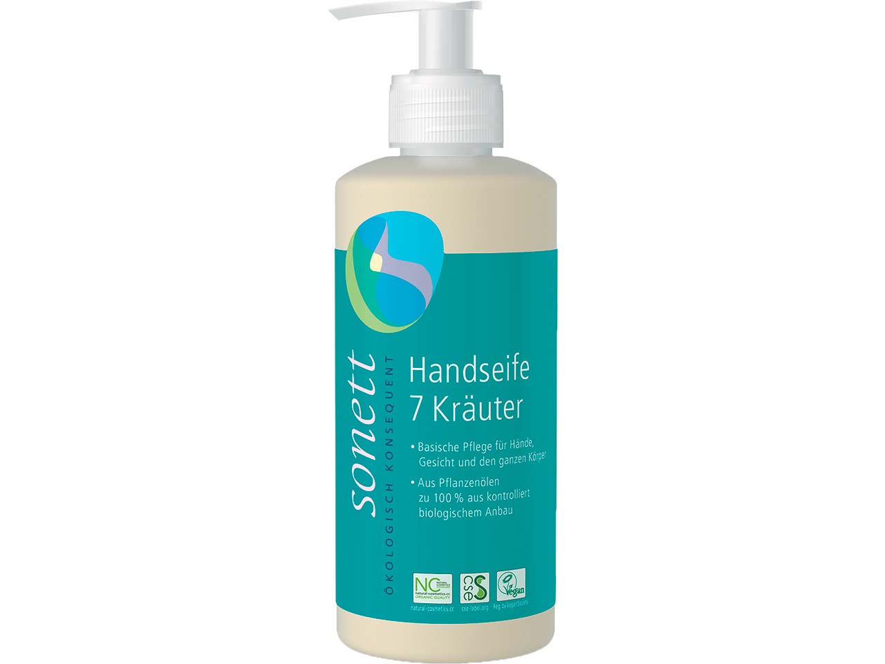 Sonett Flüssigseife '7 Kräuter' in Pumpflasche, 300 ml