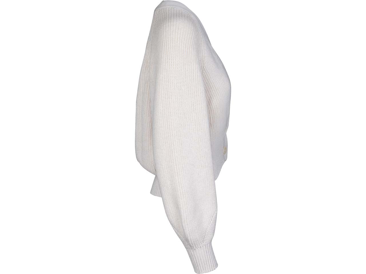 MELA Bio-Damen-Rippstrick-Cardigan 'BHUMA' mit Raglan-Ärmel, creme melange, Gr. S