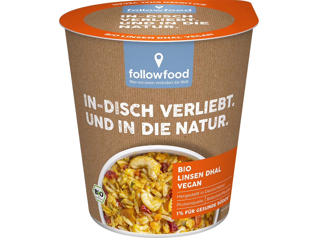 followfood Bio-Instant-Gericht Linsen-Dhal, vegan, 65 g