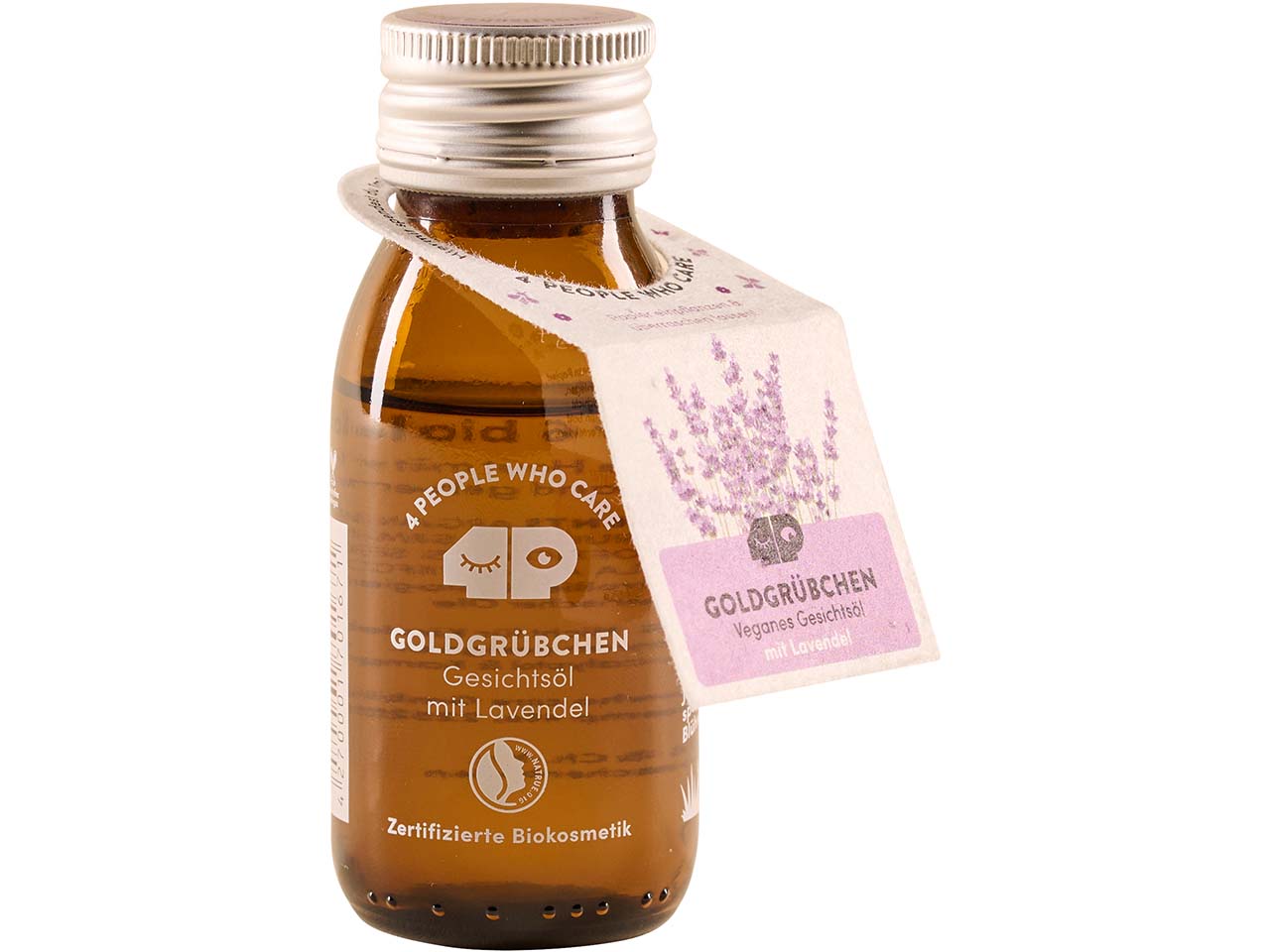 4 people who care Bio-Gesichtsöl "Goldgrübchen" mit Lavendel, 50 ml