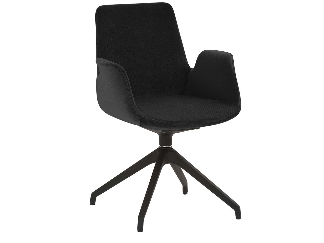 Besucherstuhl "2009" mit Sternfuß-Gestell, schwarz