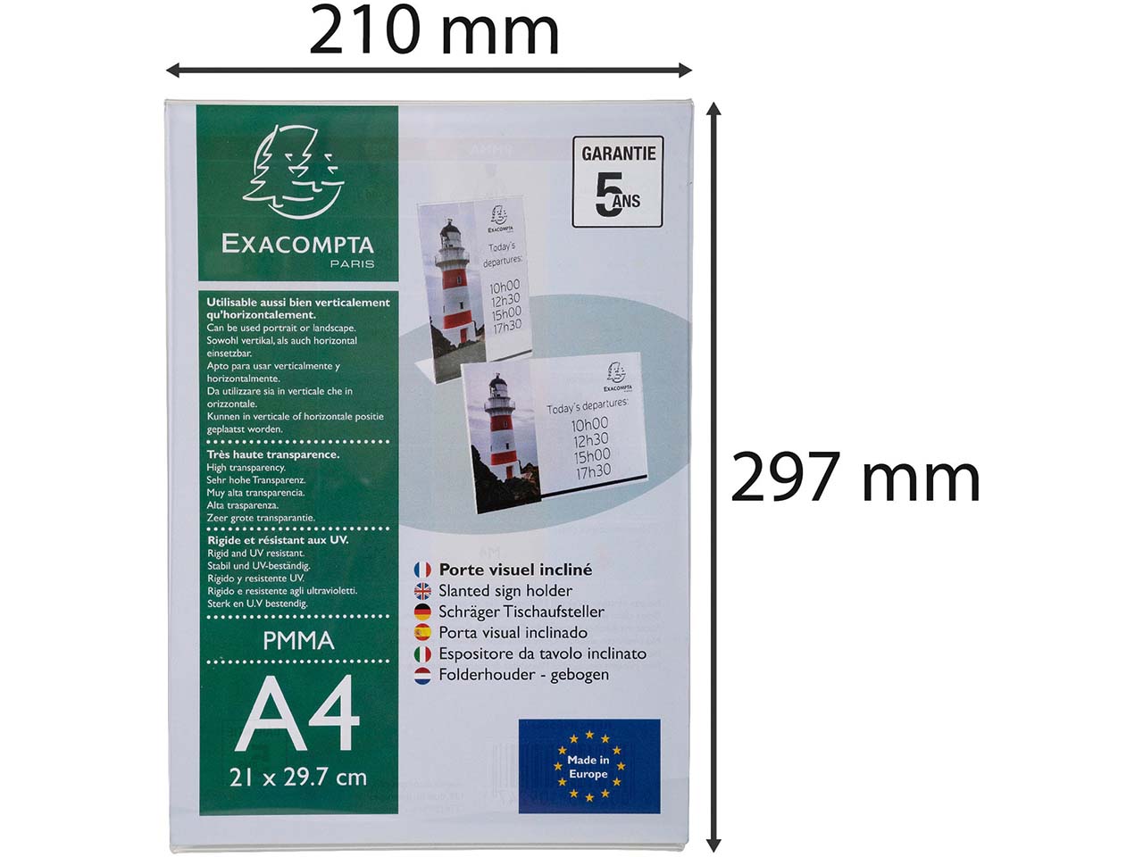 Exacompta Tischaufsteller abgeschrägt "Exacryl" aus PMMA, DIN A4, vertikal Exacompta Tischaufsteller abgeschrägt "Exacryl" aus PMMA, DIN A4, vertikal