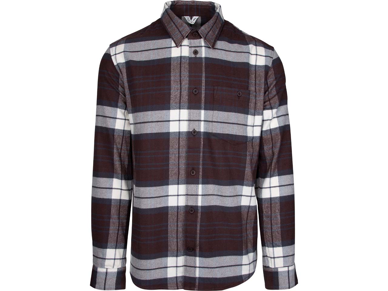 MELA Bio-Herren-Flanellhemd "SAHEL" mit Kentkragen, dunkelbraun karo, Gr. XL