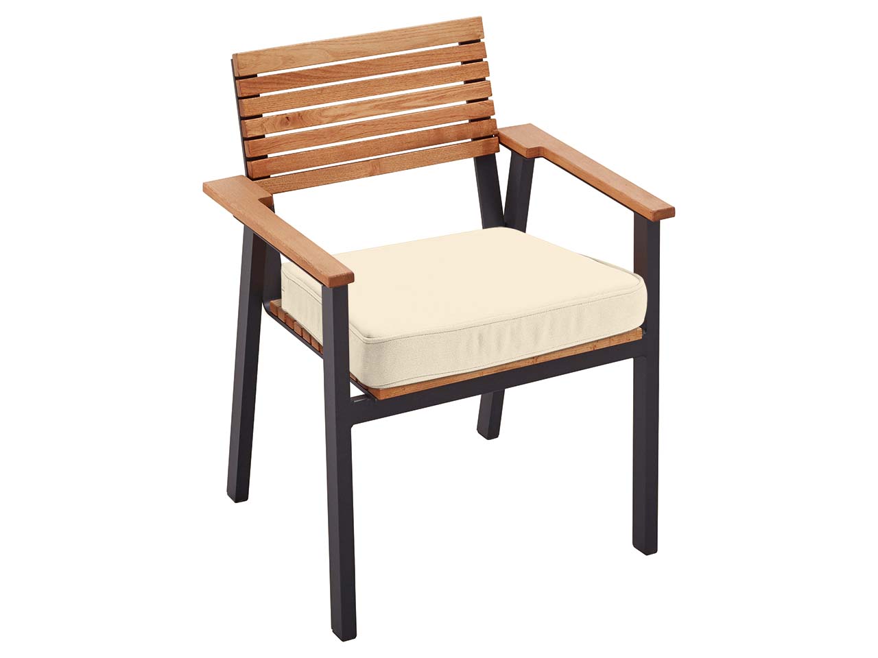 Auflage für Gartensessel 'Sassa' 45 x 42 x 6 cm, Bezug aus Polyester, natur