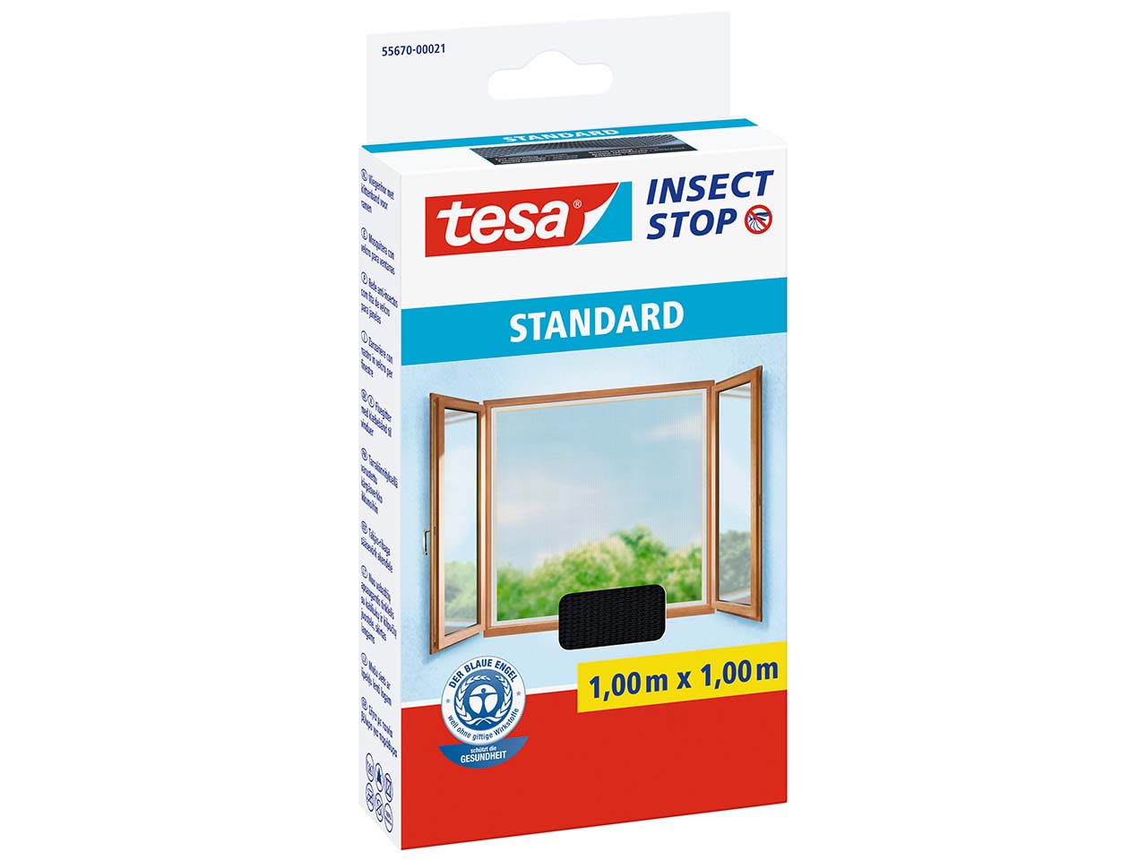 tesa Fliegengitter "Insect Stop" 100 x 100 cm, schwarz