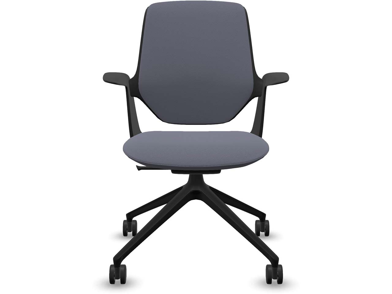 Profim Besucherstuhl "TRILLO PRO" mit Sternfußgestell auf Rollen, schwarz, Stoff: lavendel