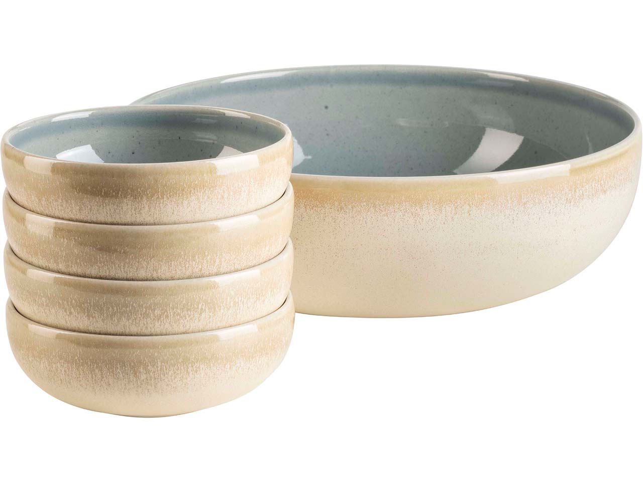 Mäser Schüssel Set 5-tlg. "Candy" Steinzeug, blau