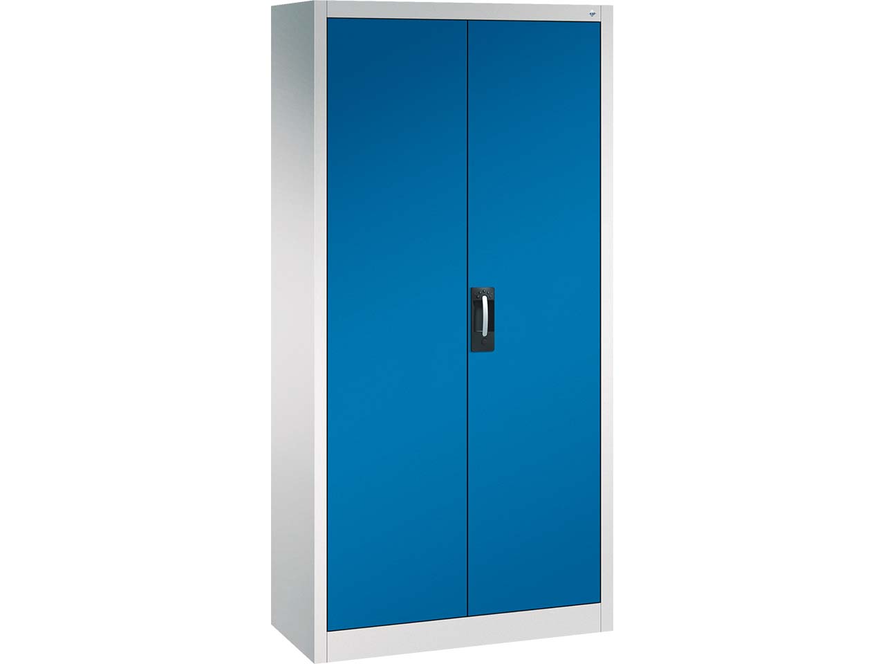 C+P Flügeltürenschrank Acurado, H1950xB930xT400mm, Lichtgrau/Enzianblau