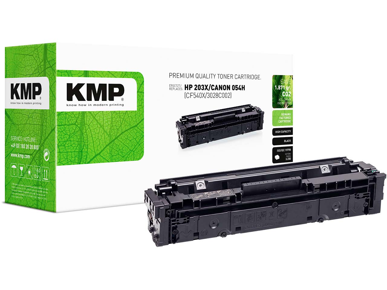 KMP Toner ersetzt hp CF540X, Nr. 203X schwarz