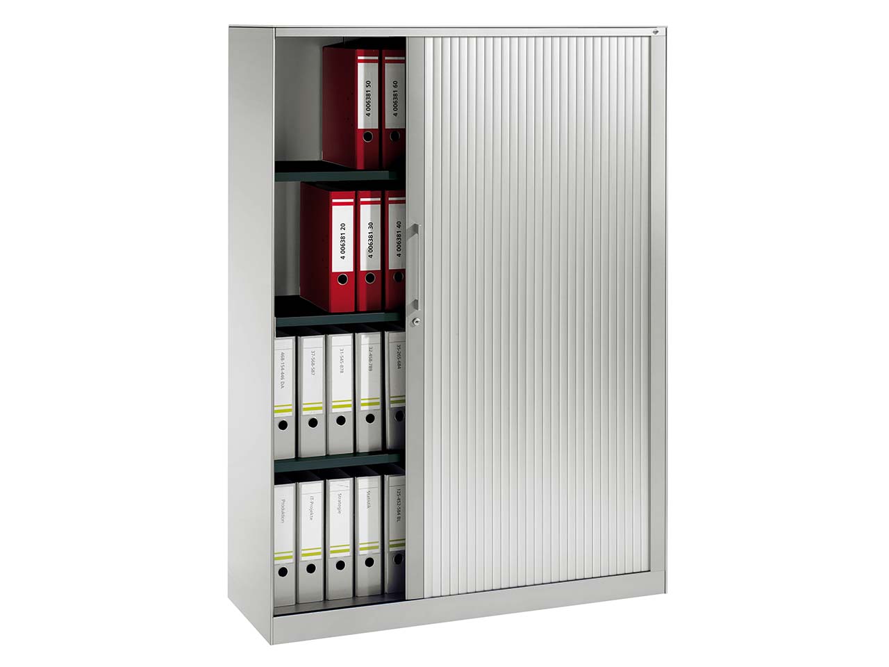 Rollladenschrank "CONTACT", Höhe 163,5 cm  (BxT) 120 x 43,5, silber