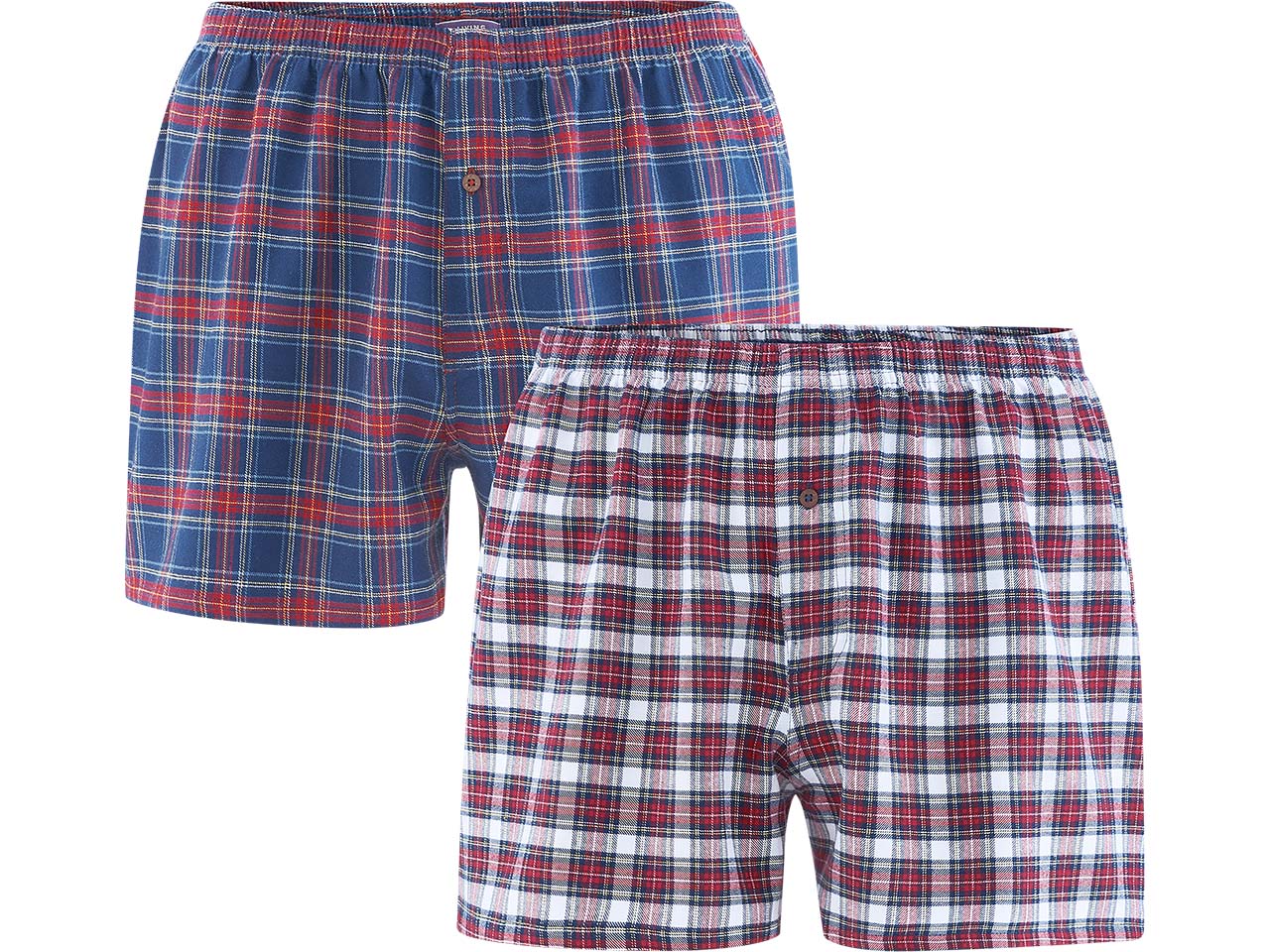 Living Crafts 2er-Pack Bio-Herren-Boxershorts "BORIS", tartan, Gr. M