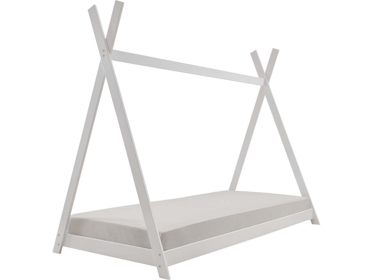 Kinderbett "Pinocchio", Buche weiß lackiert, 90 x 200 cm, Tipibett