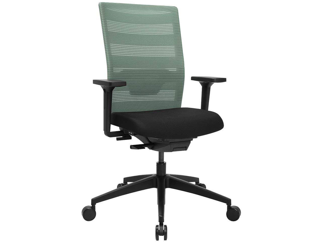 Topstar Bürodrehstuhl "AirWork" mit Armlehnen, Sitz schwarz, Rücken mint
