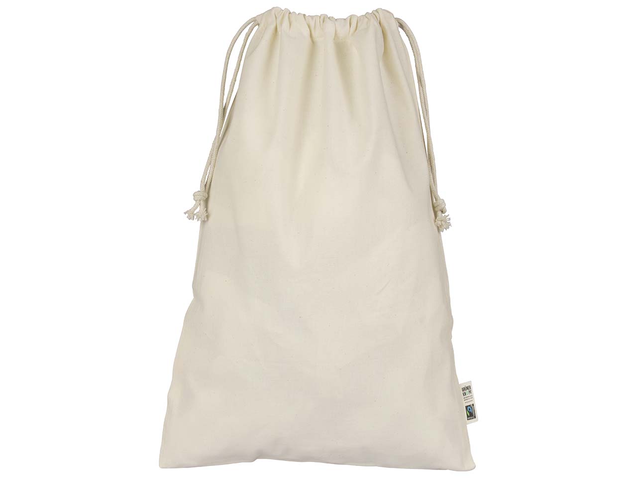 memo Bio-Baumwoll-Zuziehbeutel, mit Fairtrade-Siegel, natur, 30 x 45 cm