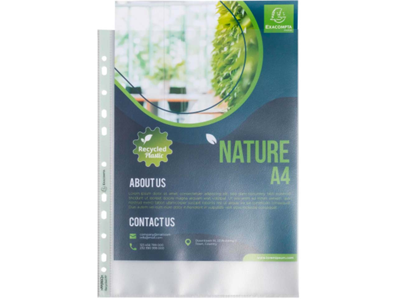 50 Exacompta Prospekthüllen "Forever" Recycling-PP, DIN A4, 90µ, genarbt