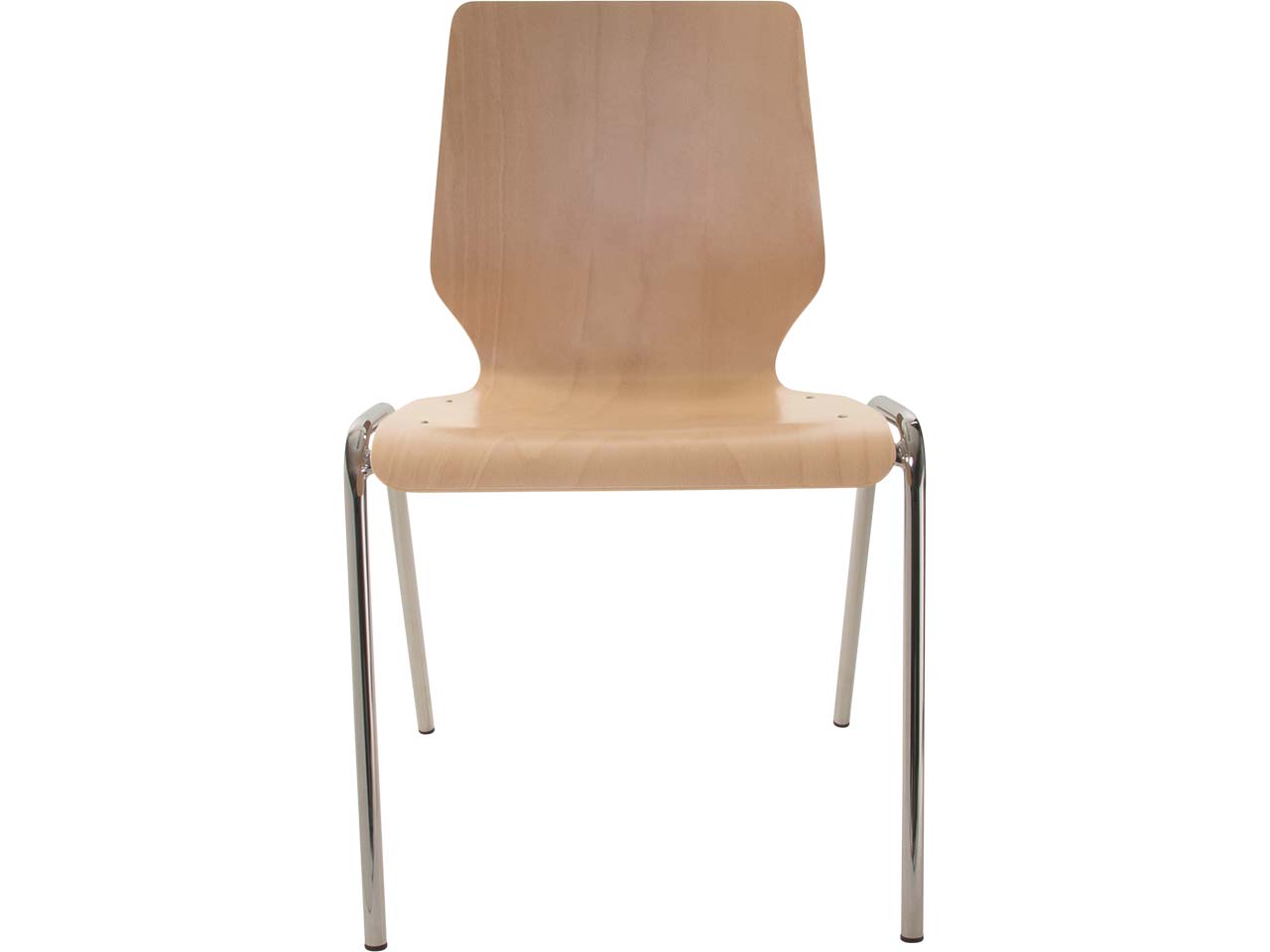 Besucherstuhl "A2" Buche, Gestell verchromt