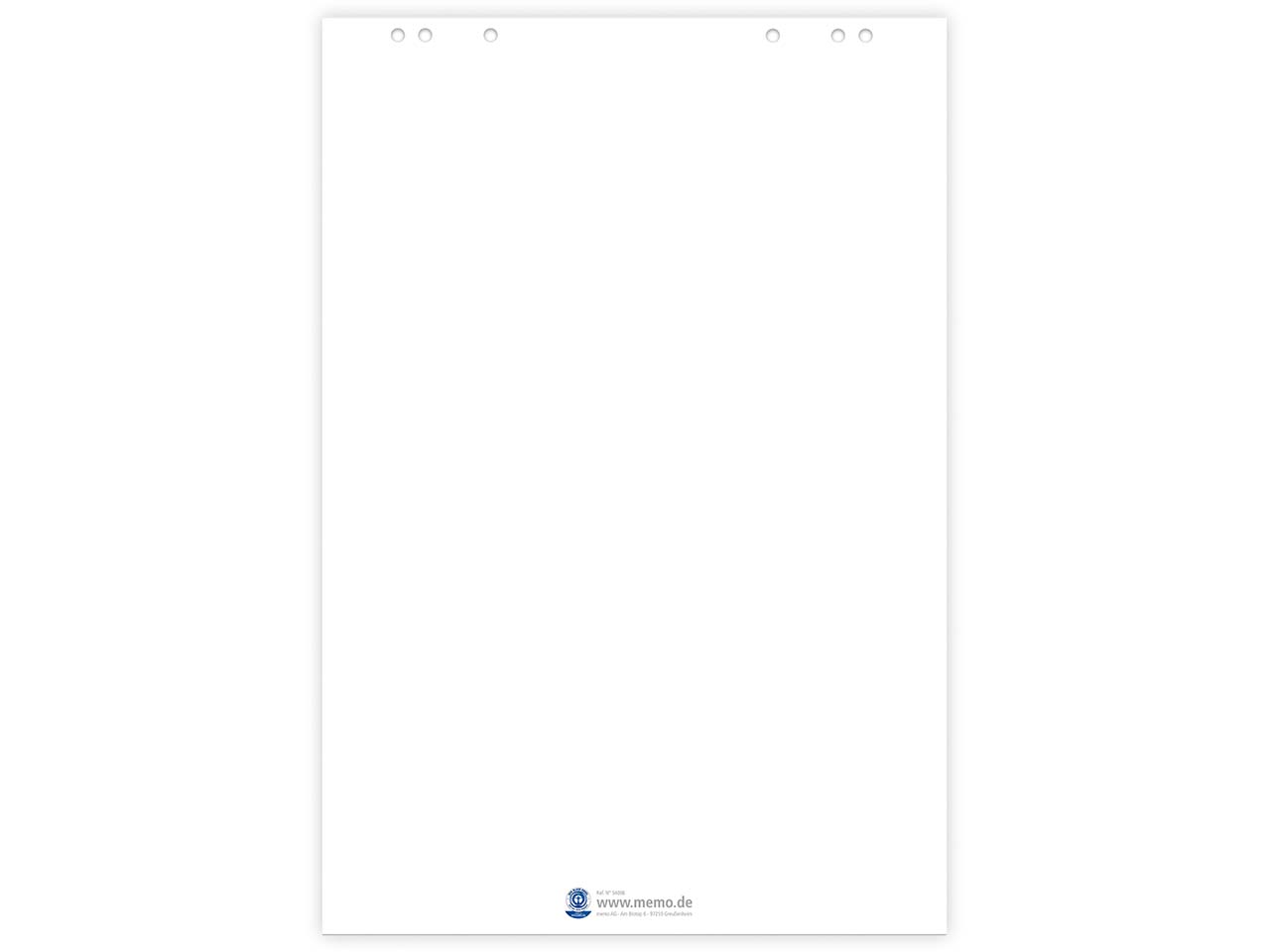 5 memo Recycling-Flipchartblöcke, blanko, 20 Blatt, 80 g/m²