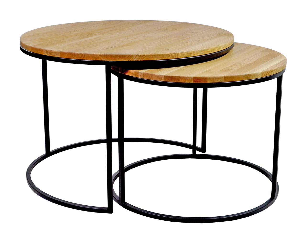 2er-Set Beistelltisch 'Andrea', Wildeiche