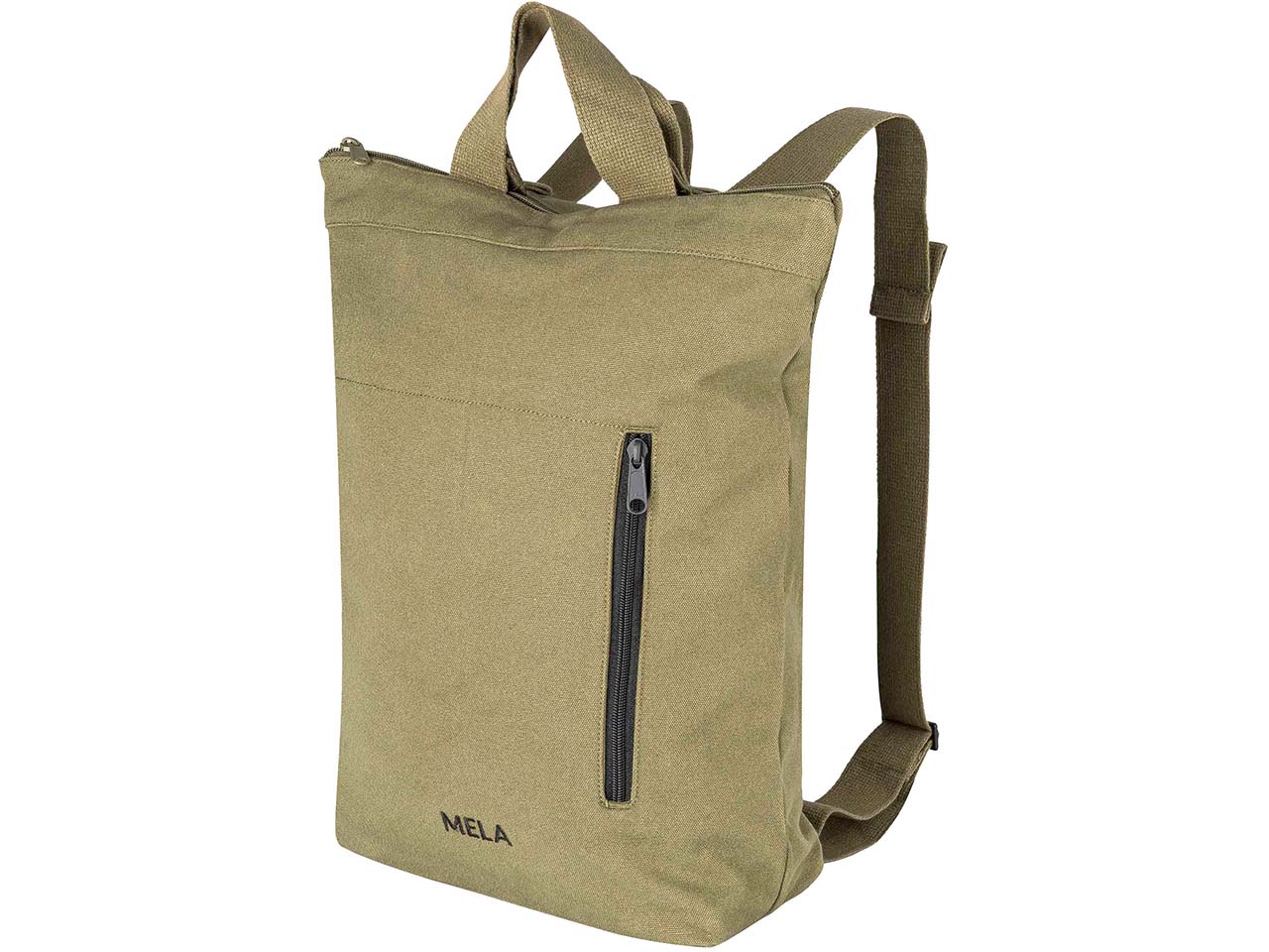 MELA Bio-Hybrid-Rucksack/Umhängetasche 'ANIL', olivgrün