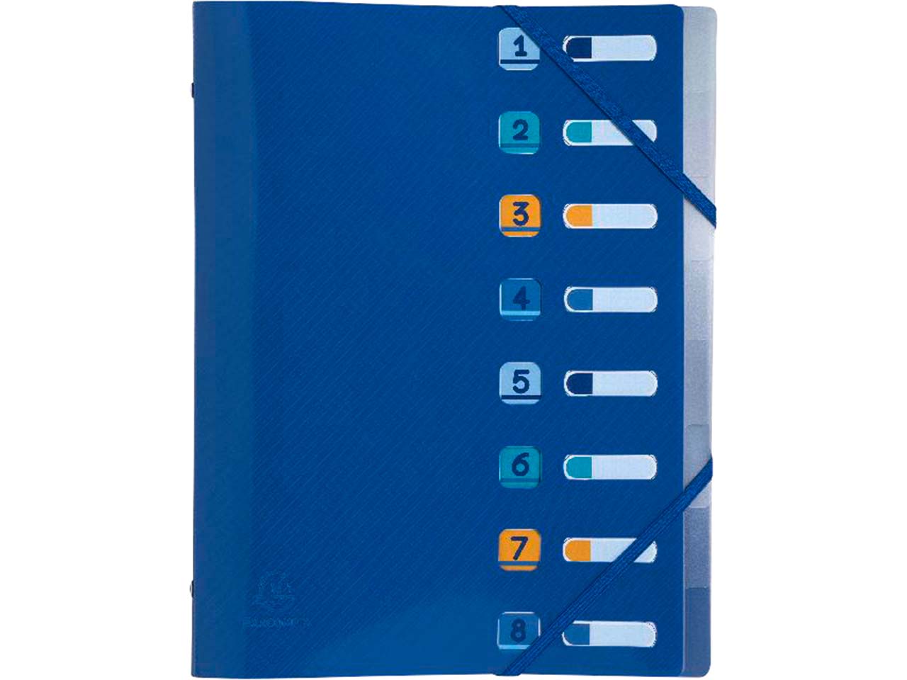 Exacompta Ordnungsmappe "BEE BLUE" DIN A4, 3 Klappen/8 Fächern, aus Recyclingkunststoff
