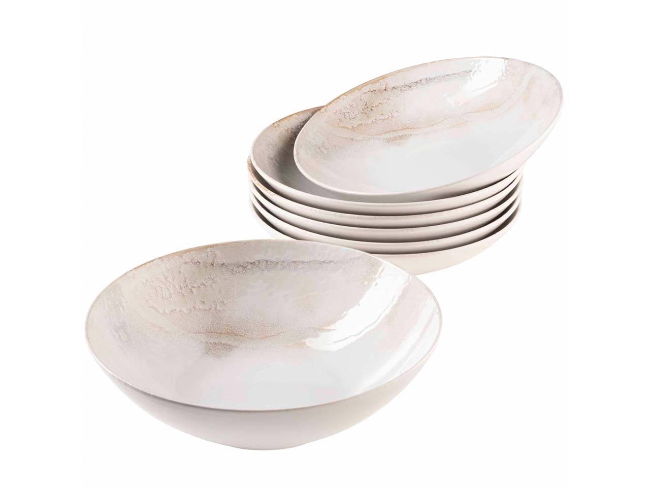 Mäser Salatschüssel-Set 7-tlg. "Ossia" Steinzeug, creme