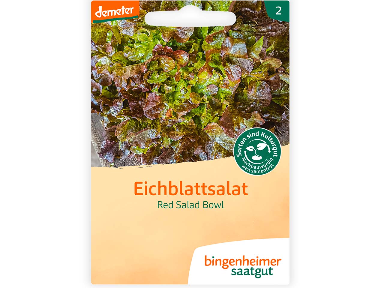 bingenheimer saatgut Bio-Samen Eichblattsalat "Red Salad Bowl", 1 Stk.