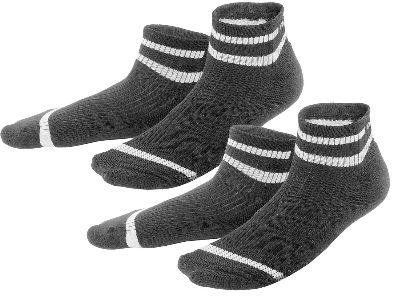 Living Crafts 2er-Pack Bio-Sneakersocken 'ORELL', black, Gr. 35/38