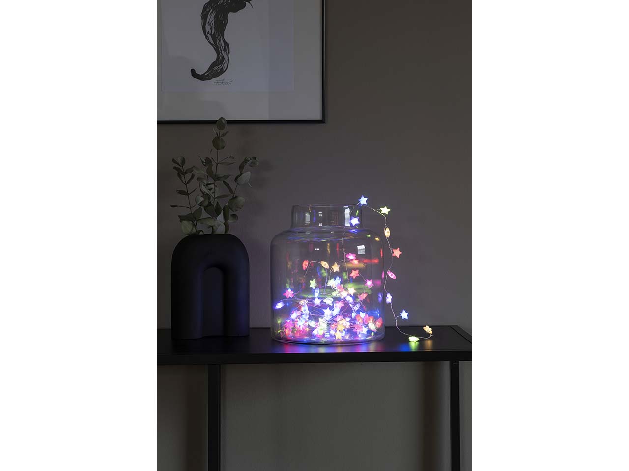 Konstsmide LED-Lichterkette Sterne, 90 Dioden bunt