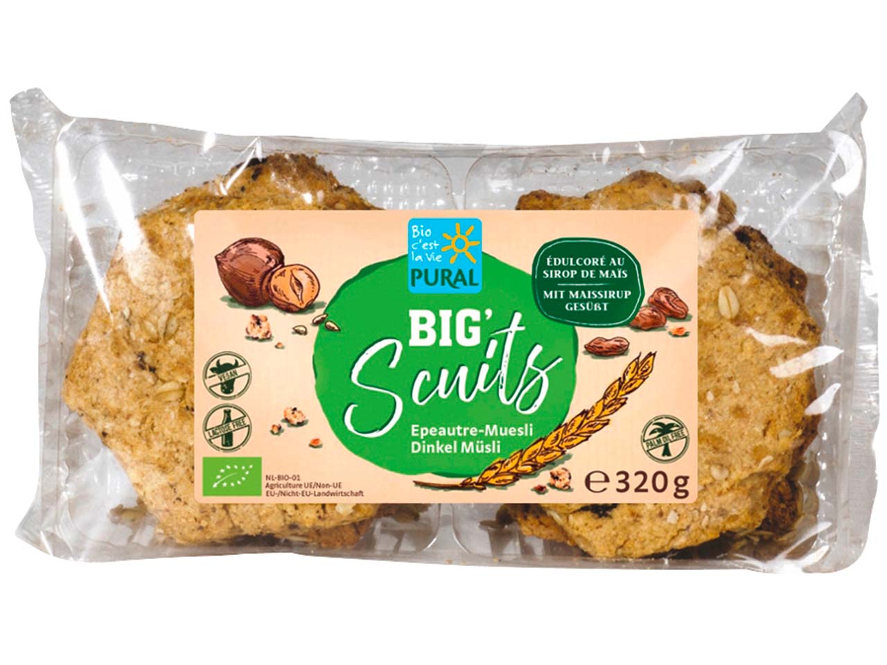PURAL Bio-Müsli-Kekse 'Big’Scuits' mit Dinkel, 320 g