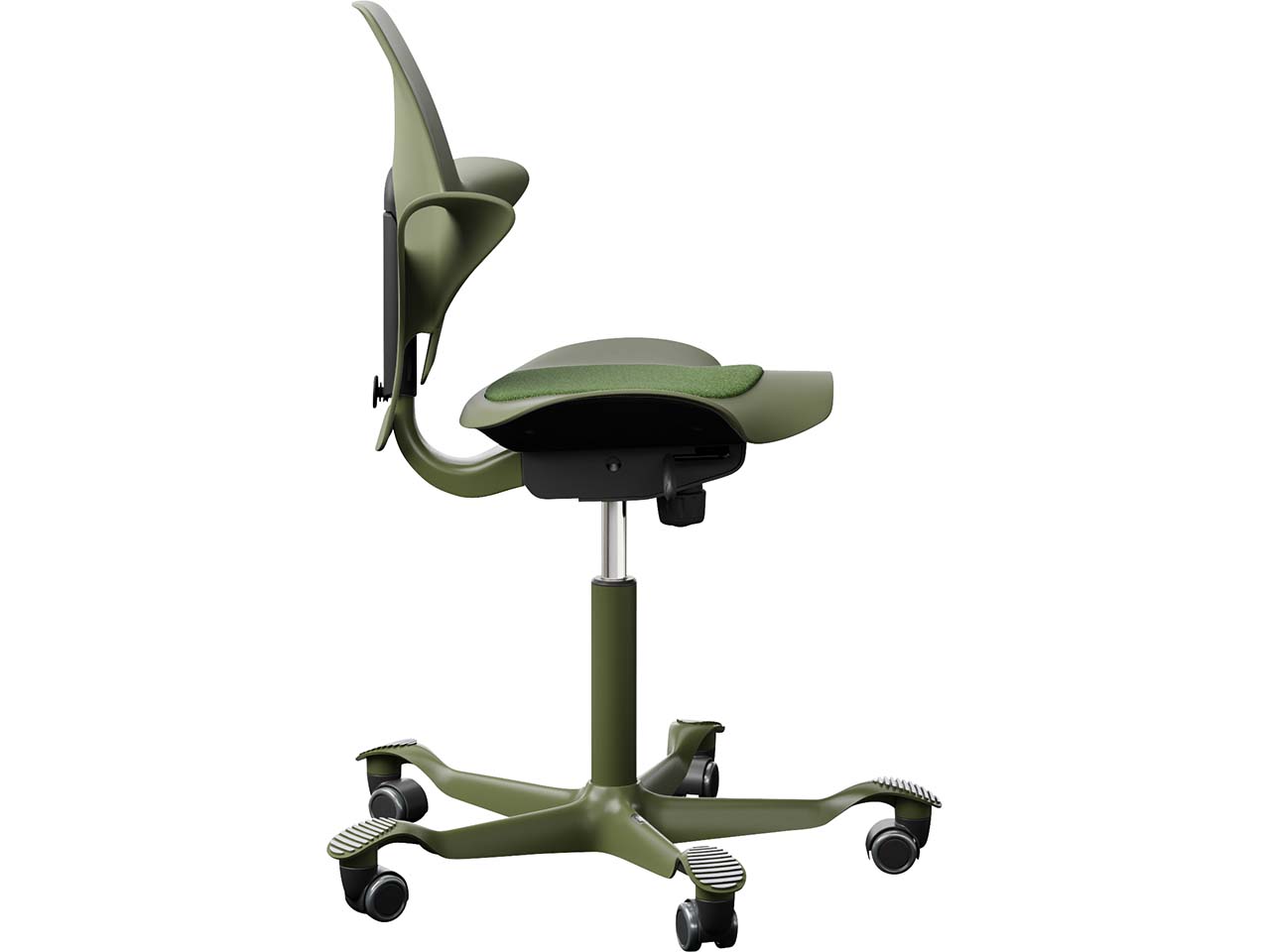HAG Bürodrehstuhl "Capisco Puls 8010" Gestell: moss grey,Stoff: "Mainline Flax" green