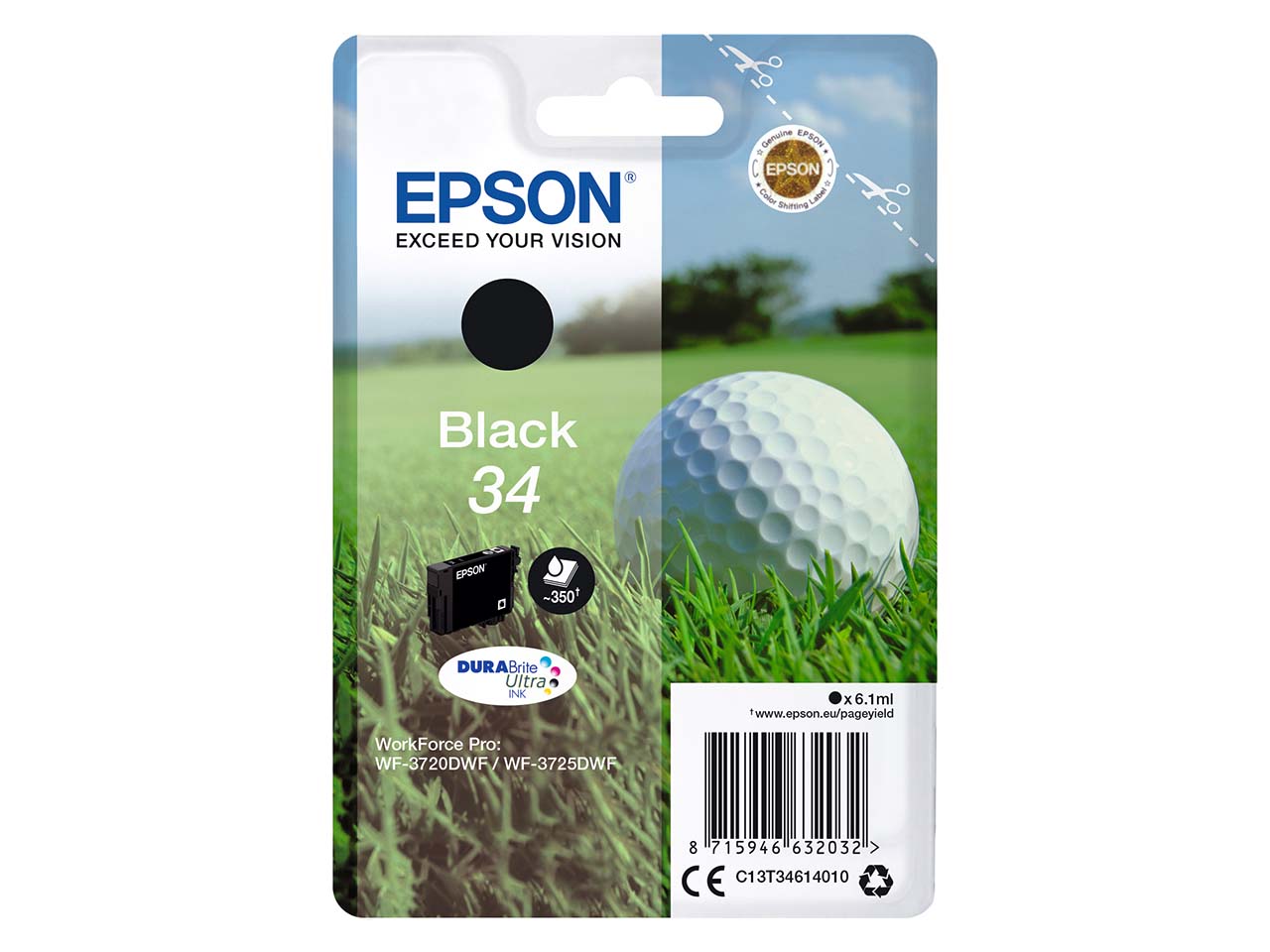 Epson Tintenpatrone T3461/ 34 schwarz