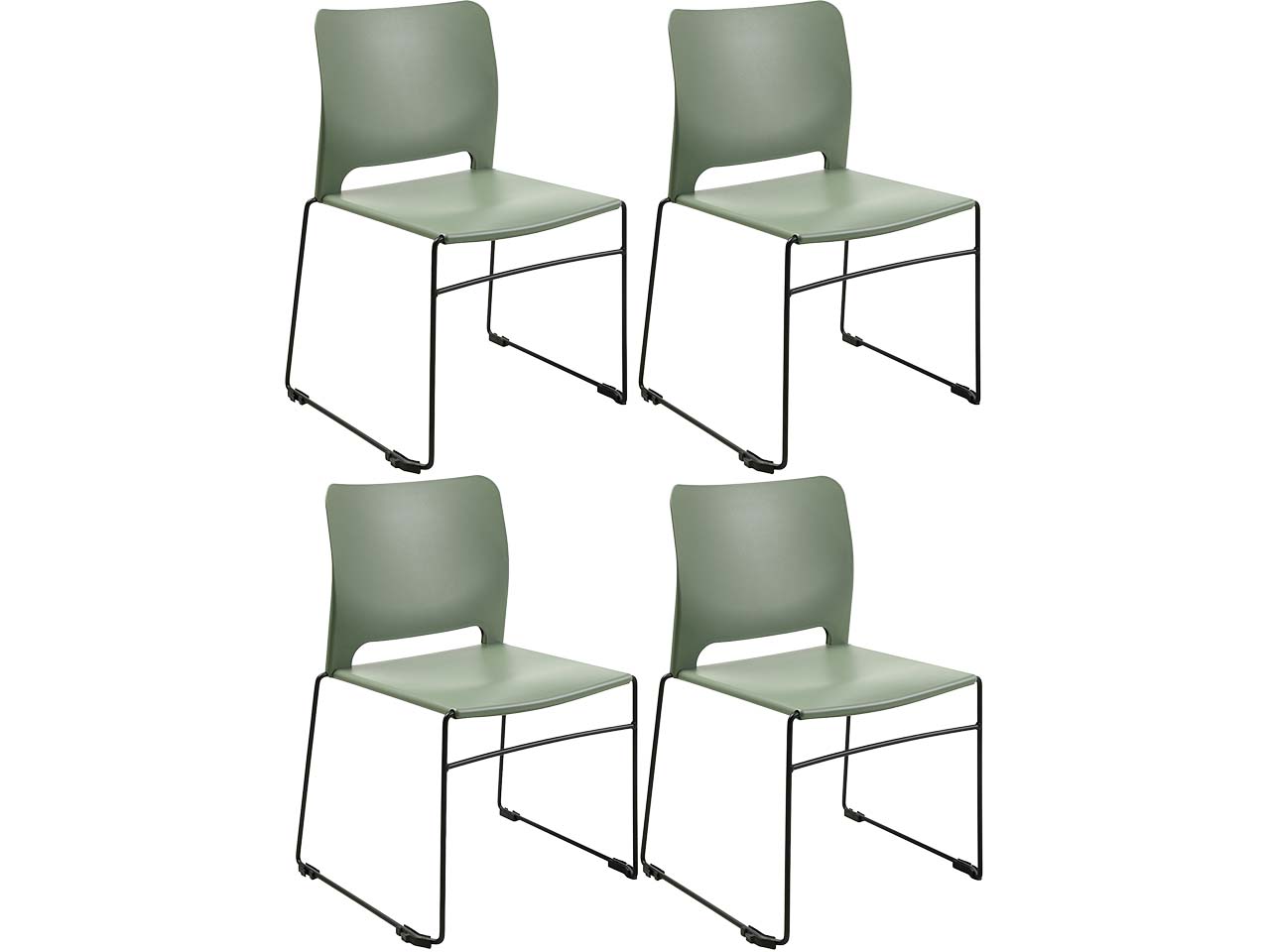 Topstar 4 Besucherstühle "VISIT LINE", oliv