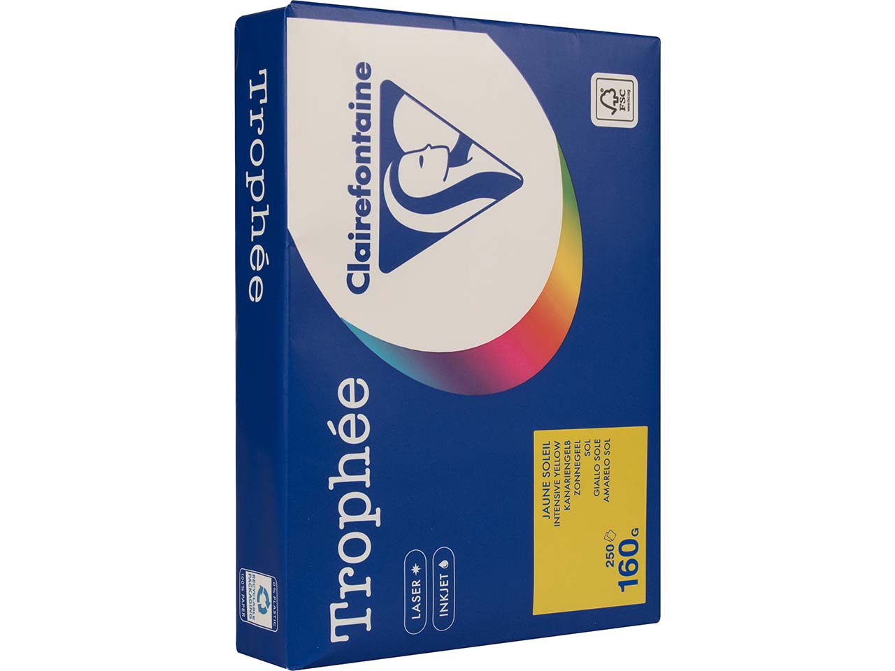 Clairfontaine Farbiges Kopierpapier "Trophee" 160 g/m², DIN A4, kanariengelb