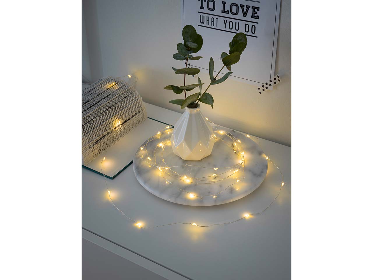 Konstsmide Micro LED-Lichterkette, 6h Timer, 40 Dioden warmweiß