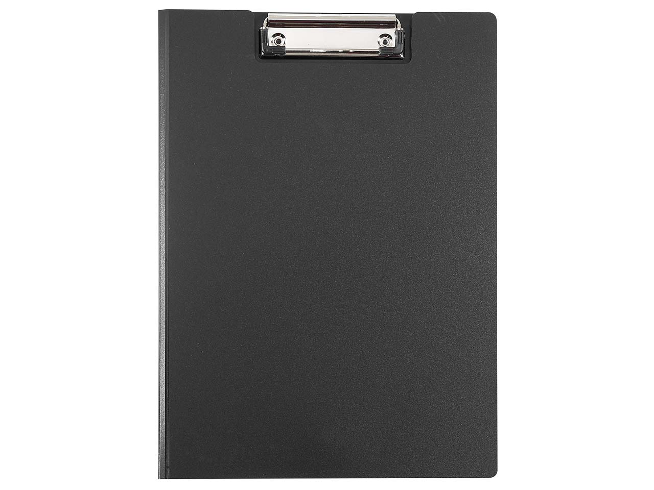 Klemmbrettmappe schwarz für Format A4 aus PP, mit  Dreiecks-Klarsichttasche