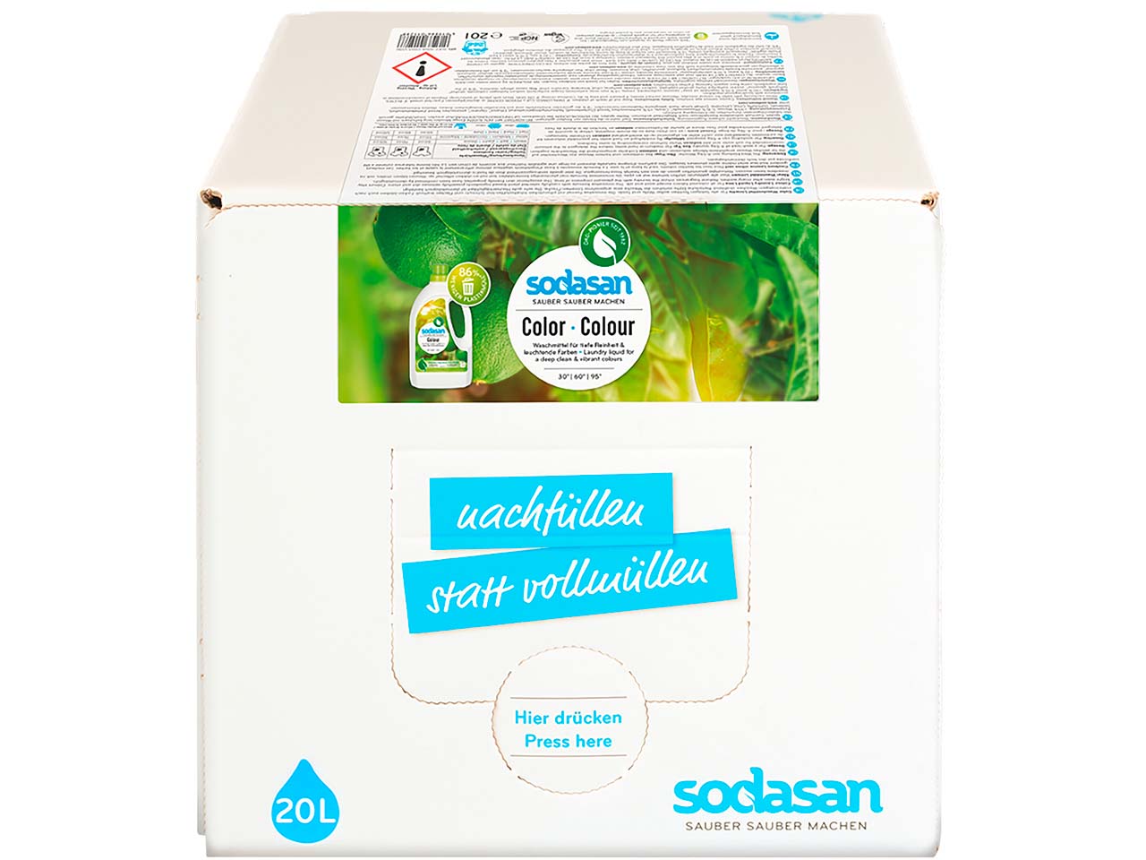 Sodasan Color-Flüssigwaschmittel 'Limette' Bag in Box, 20 l