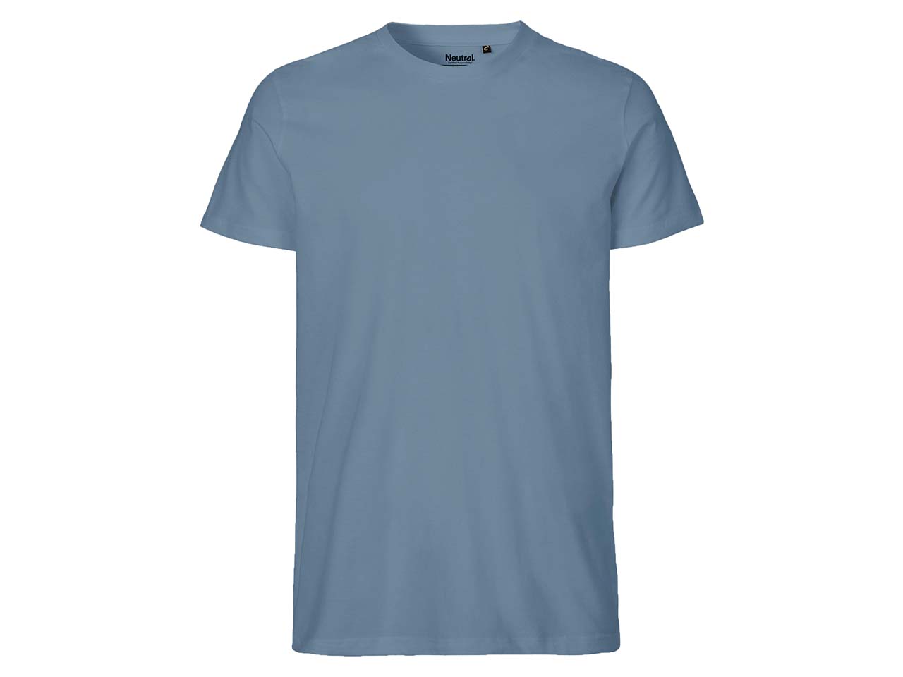 Neutral Bio-Herren-T-Shirt mit Rundhalsausschnitt, dusty indigo, Gr. XXL