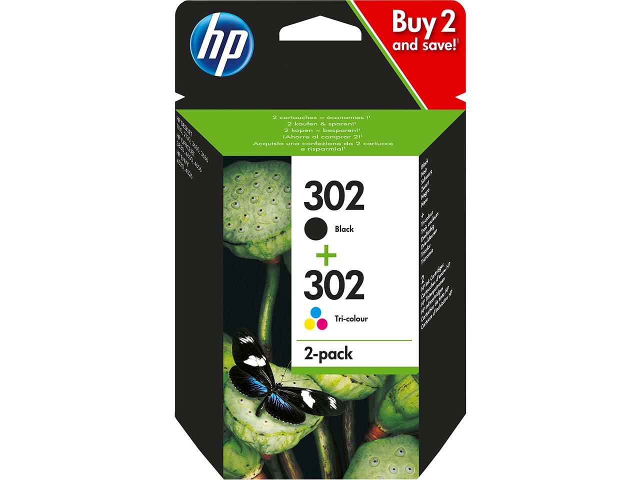 HP 2er Set Druckköpfe 302 schwarz, color