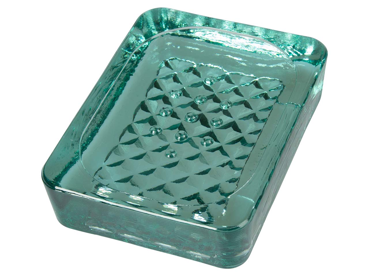 Seifenschale 'Diamant' aus Recyclingglas