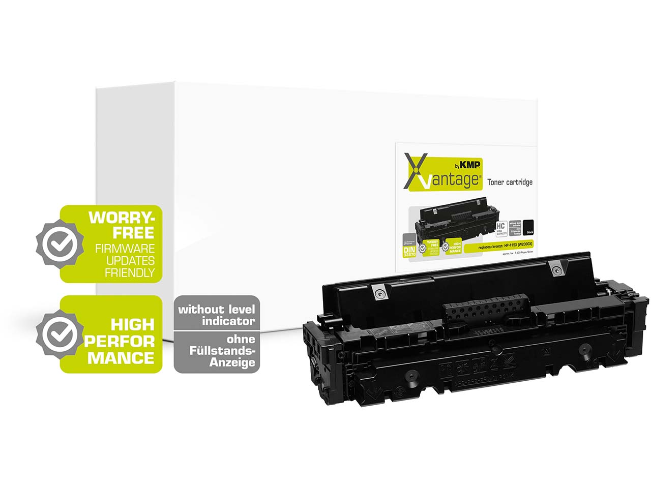 KMP Druckkassette ersetzt hp W2030X, Nr. 415X schwarz